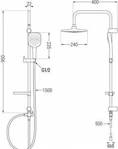 MEXEN/S - X17 chróm sprchový stĺp 798171791-00