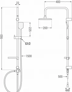 MEXEN/S - X62 biely sprchový stĺp 798626291-20
