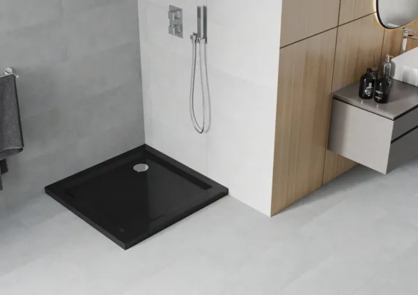 MEXEN - Flat Sprchová vanička štvorcová slim 100 x 100, čierna 40701010