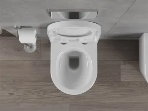 MEXEN/S - Rico Závesná WC misa Rimless vrátane sedátka s slow, Duroplast, biela 30720200