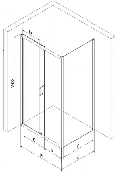 MEXEN/S - APIA sprchovací kút 110c80, transparent, čierna 840-110-080-70-00