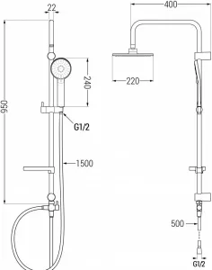 MEXEN/S - X40 biely sprchový stĺp 798404091-20
