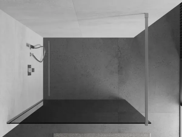 MEXEN/S - KIOTO Sprchová zástena WALK-IN 100x200 cm 8 mm, chróm, dymové sklo 800-100-101-01-40