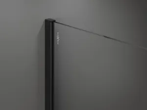 MEXEN/S - Kioto Sprchová zástena WALK-IN zaoblená 100 x 200, transparent 8 mm, čierna 800-100-101-70-06