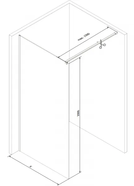 MEXEN/S - KIOTO Sprchová zástena WALK-IN 110 x 200, grafit 8 mm, biela 800-110-101-20-40