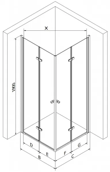 MEXEN/S - Lima Duo sprchovací kút 80 x 80, transparent, čierna + vanička so sifónom 856-080-080-70-02-4010B