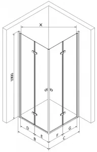MEXEN/S - Lima Duo sprchovací kút 80 x 80, transparent, čierna + vanička so sifónom 856-080-080-70-02-4010B