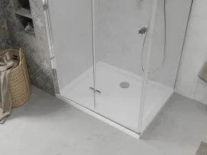 MEXEN/S - Sprchovací kút zalamovací Lima 80x70, sklo číre, chróm + vanička 856-080-070-00-00-4010