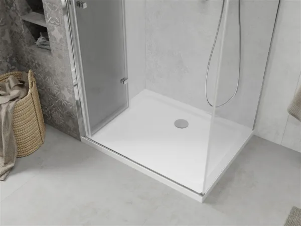 MEXEN/S - Sprchovací kút zalamovací Lima 110x80, sklo číre, chróm + vanička 856-110-080-00-00-4010