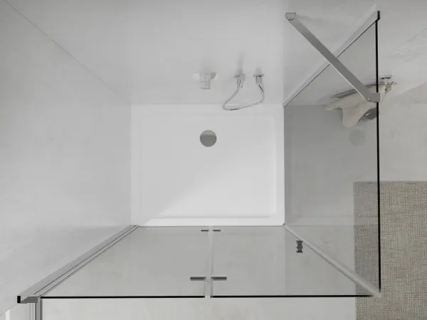 MEXEN/S - Sprchovací kút zalamovací Lima 100x70, číre sklo, chróm + vanička 856-100-070-01-00-4010