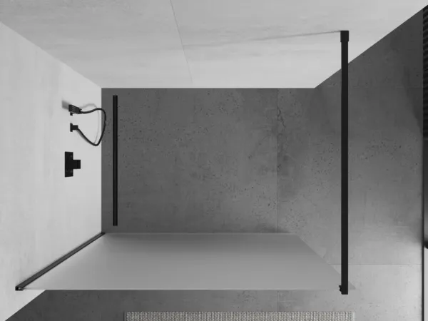 MEXEN/S - KIOTO Sprchová zástena WALK-IN 70x200 cm 8 mm, čierna, matné sklo 800-070-101-70-30