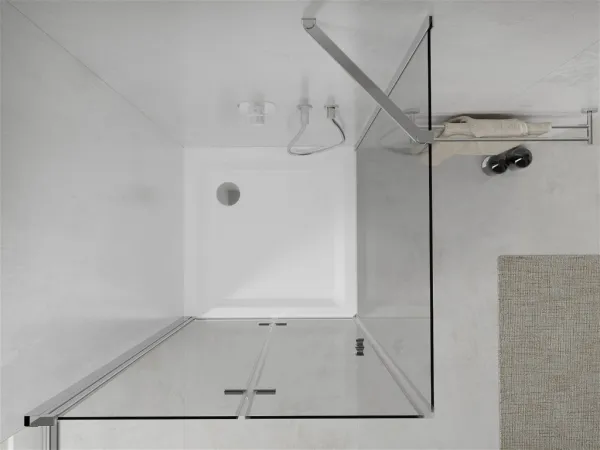 MEXEN/S - Sprchovací kút zalamovací Lima 90x90, sklo číre, chróm + vanička 856-090-090-00-00-4010