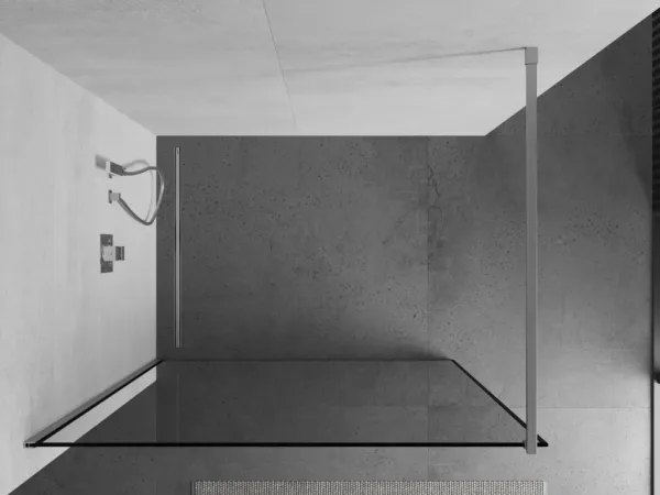MEXEN/S - KIOTO Sprchová zástena WALK-IN 100x200 cm 8 mm, chróm, čierny profil 800-100-101-01-70