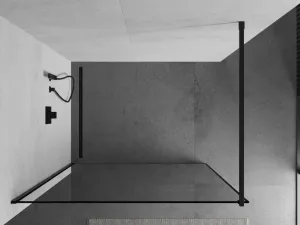 MEXEN/S - KIOTO Sprchová zástena WALK-IN 100x200 cm 8 mm, čierna, čierny profil 800-100-101-70-70