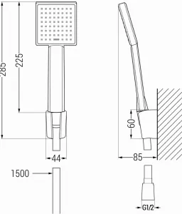 MEXEN/S - Libra R45 vaňová batéria s príslušenstvom, chróm 74513R45-00