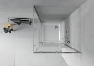 MEXEN/S - Rio Sprchovací kút štvorcový 70x70, transparent / dekor, chróm + vanička so sifónom 860-070-070-01-20-4010