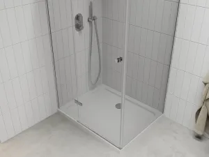 MEXEN/S - Roma sprchový kút 80x70, kyvný, číre sklo, chróm + vanička 854-080-070-01-00-4010