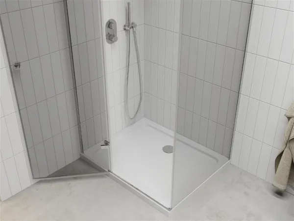 MEXEN/S - Roma sprchovací kút 70x100, kyvný, číre sklo, chróm + vanička 854-070-100-01-00-4010