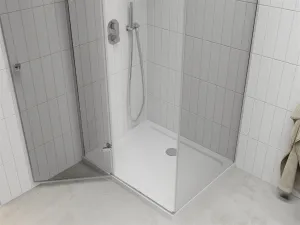 MEXEN/S - Roma sprchovací kút 70x100, kyvný, číre sklo, chróm + vanička 854-070-100-01-00-4010