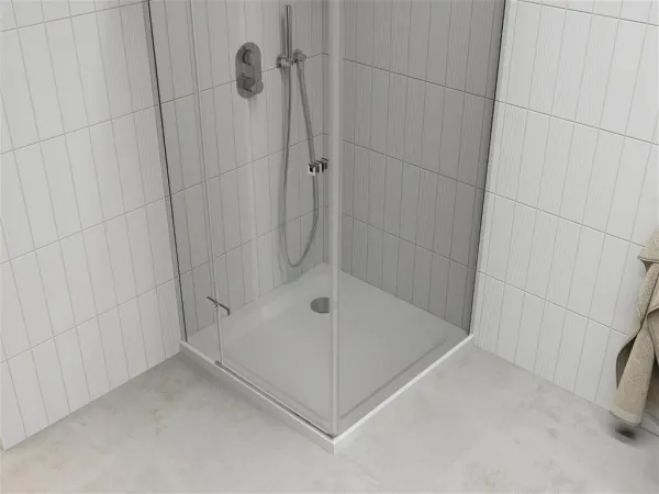 MEXEN/S - Roma sprchovací kút 70x70, kyvný, číre sklo, chróm + vanička 854-070-070-01-00-4010