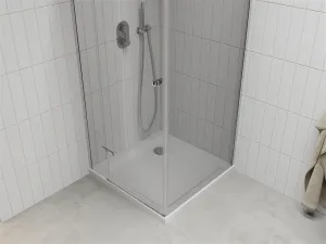 MEXEN/S - Roma sprchovací kút 70x70, kyvný, číre sklo, chróm + vanička 854-070-070-01-00-4010