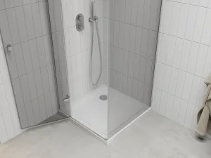 MEXEN/S - Roma sprchovací kút 70x70, kyvný, číre sklo, chróm + vanička 854-070-070-01-00-4010