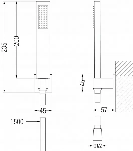 MEXEN/S - Zero SET umývadlová + vaňová batéria s príslušenstvom R02, chróm 71103R02-00