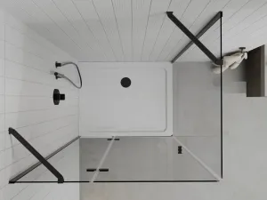 MEXEN/S - Roma sprchovací kút 80x70, transparent, čierna + biela vanička so sifónom 854-080-070-70-00-4010B