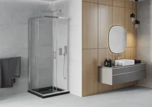 MEXEN/S - Rio sprchovací kút 70x70, transparent, chróm + vanička so sifónom 860-070-070-01-00-4070