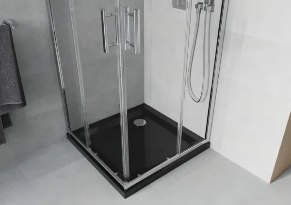 MEXEN/S - Rio sprchovací kút 70x70, transparent, chróm + vanička so sifónom 860-070-070-01-00-4070