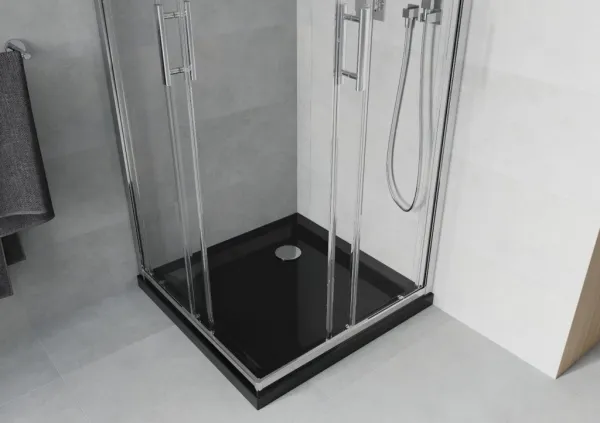 MEXEN/S - Rio sprchovací kút 70x70, transparent, chróm + vanička so sifónom 860-070-070-01-00-4070