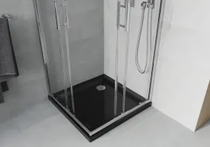 MEXEN/S - Rio sprchovací kút 70x70, transparent, chróm + vanička so sifónom 860-070-070-01-00-4070