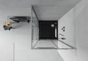 MEXEN/S - Rio sprchovací kút 70x70, transparent, chróm + vanička so sifónom 860-070-070-01-00-4070
