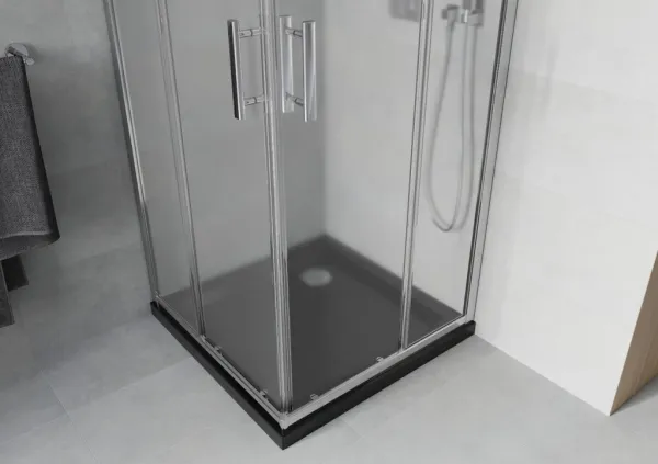 MEXEN/S - Rio sprchovací kút 70x70, dekor, chróm + vanička so sifónom 860-070-070-01-30-4070