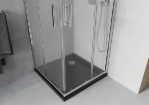 MEXEN/S - Rio sprchovací kút 70x70, dekor, chróm + vanička so sifónom 860-070-070-01-30-4070