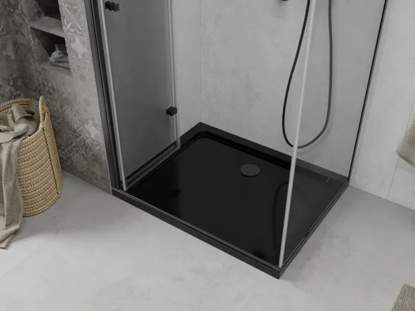 MEXEN/S - Lima sprchovací kút 90x120, transparent, čierna + čierna vanička so sifónom 856-090-120-70-00-4070B