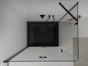 MEXEN/S - Lima sprchovací kút 90x120, transparent, čierna + čierna vanička so sifónom 856-090-120-70-00-4070B