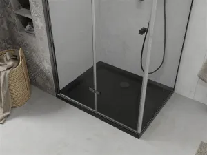 MEXEN/S - Lima sprchovací kút 90x120, transparent, čierna + čierna vanička so sifónom 856-090-120-70-00-4070B