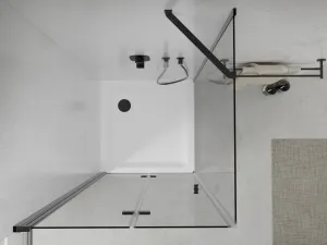 MEXEN/S - Lima sprchovací kút 70x70, transparent, čierna + biela vanička so sifónom 856-070-070-70-00-4010B