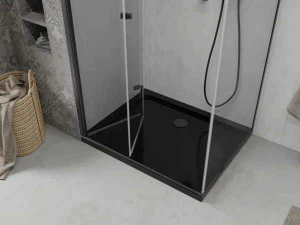 MEXEN/S - Lima sprchovací kút 90x120, transparent, čierna + čierna vanička so sifónom 856-090-120-70-00-4070B