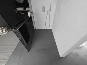 MEXEN/S - KIOTO Sprchová zástena WALK-IN s poličkou a držiakom uterákov 80 x 200, grafit 8 mm, chróm 800-080-121-01-40