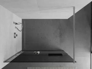 MEXEN/S - KIOTO Sprchová zástena WALK-IN s poličkou a držiakom uterákov 80 x 200, grafit 8 mm, chróm 800-080-121-01-40