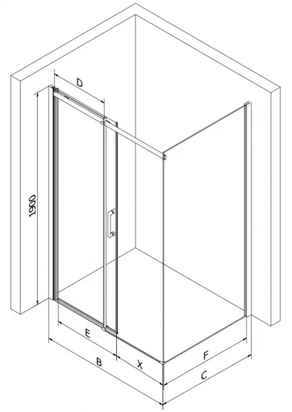 MEXEN/S - OMEGA sprchovací kút 100x100, grafit, chróm 825-100-100-01-40