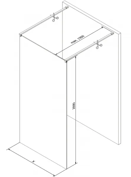 MEXEN/S - KIOTO samostatne stojaca sprchová zástena 100 x 200, grafit, zlatá 800-100-002-50-40