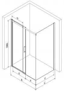 MEXEN/S - OMEGA sprchovací kút 100x80, grafit, chróm 825-100-080-01-40