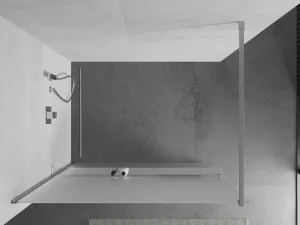 MEXEN/S - KIOTO Sprchová zástena WALK-IN s poličkou a držiakom uterákov 70 x 200, matné sklo 8 mm, chróm 800-070-121-01-30