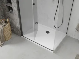 MEXEN/S - Lima sprchovací kút 70x80, transparent, čierna + biela vanička so sifónom 856-070-080-70-00-4010B