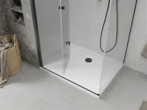 MEXEN/S - Lima sprchovací kút 120x90, transparent, čierna + biela vanička so sifónom 856-120-090-70-00-4010B