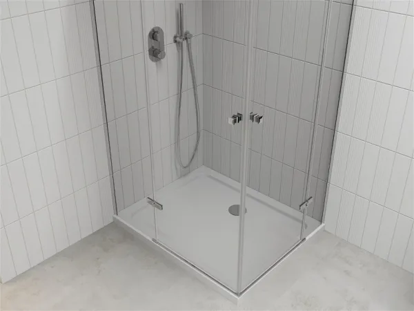 MEXEN/S - Roma Duo sprchovací kút 80x70, transparent, chróm + vanička so sifónom 854-080-070-01-02-4010