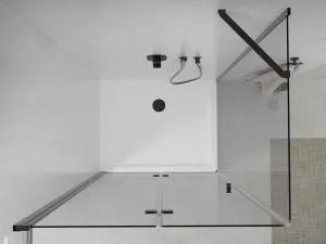 MEXEN/S - Lima sprchovací kút 80x110, transparent, čierna + biela vanička so sifónom 856-080-110-70-00-4010B